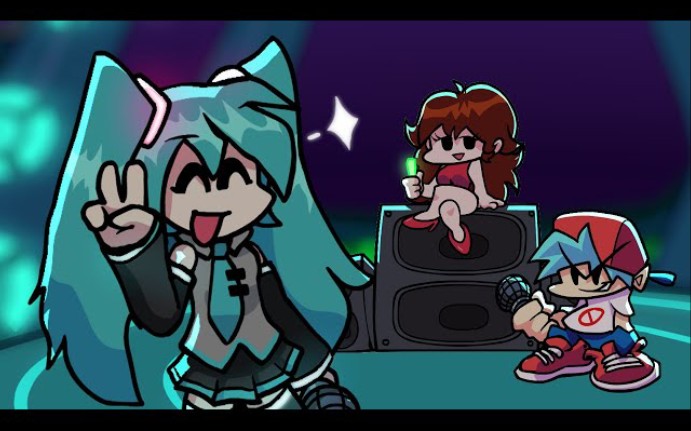 fnf | glitcher (monika mix) sung by miku | mod wip release