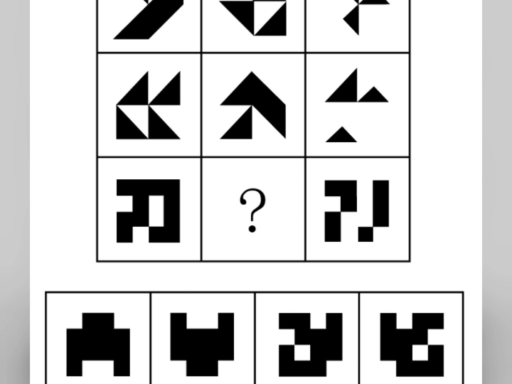 选择最合适的一个填入问号处,使之呈现一定的规律性