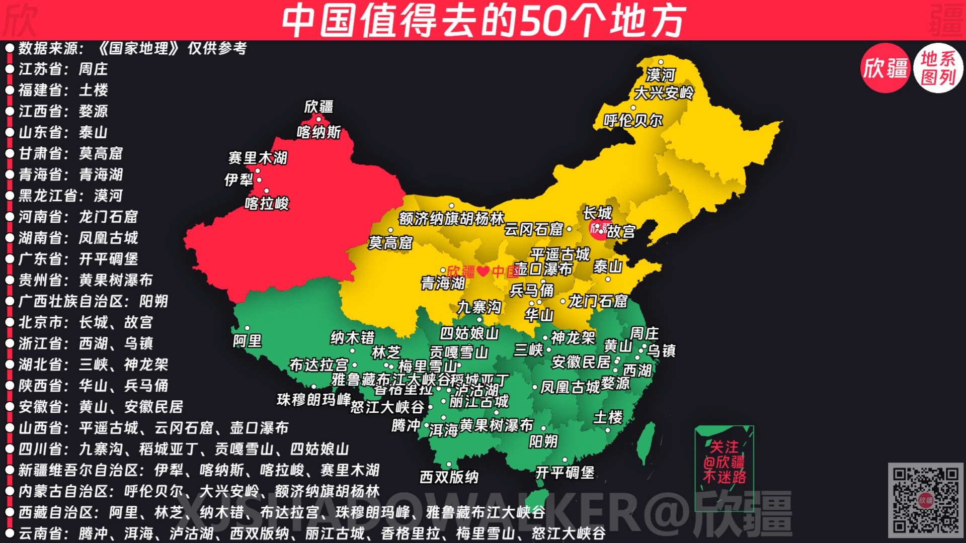 中国值得去的50个地方哔哩哔哩bilibili