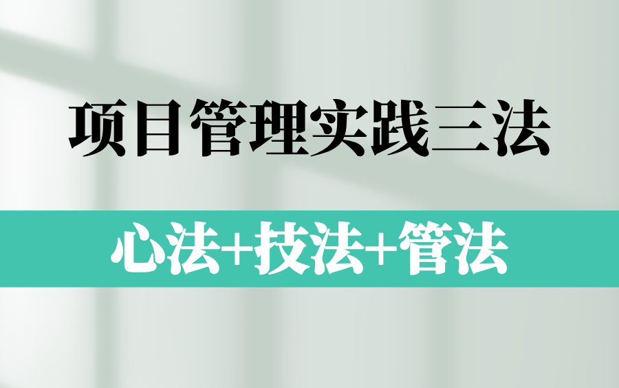 项目管理实践三法(《技法》《心法》《管法》),硬实力+软实力+管理思维的三重提升哔哩哔哩bilibili