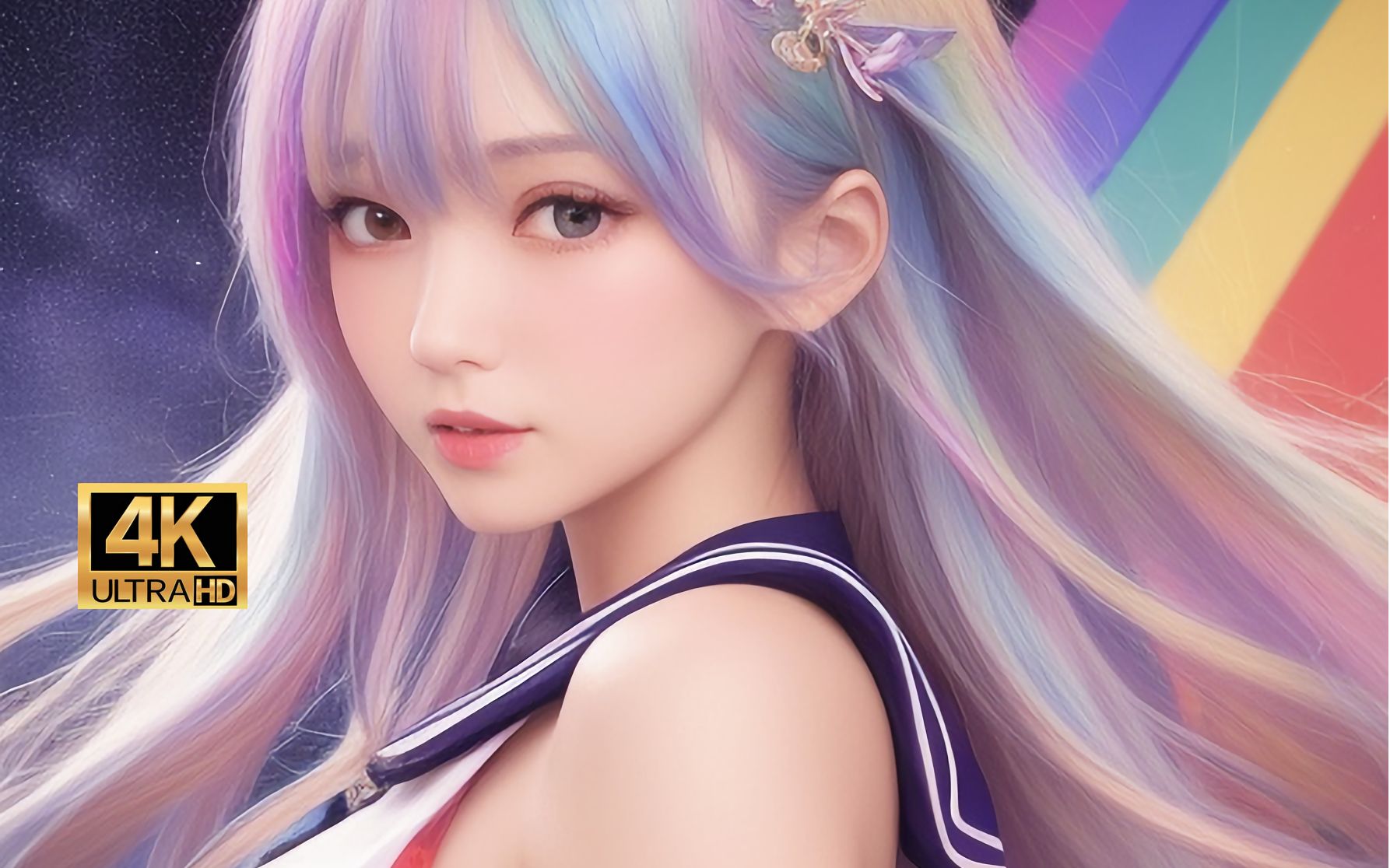 ai绘画 2.5d | 阳光活力彩虹系美少女 | 4k高清