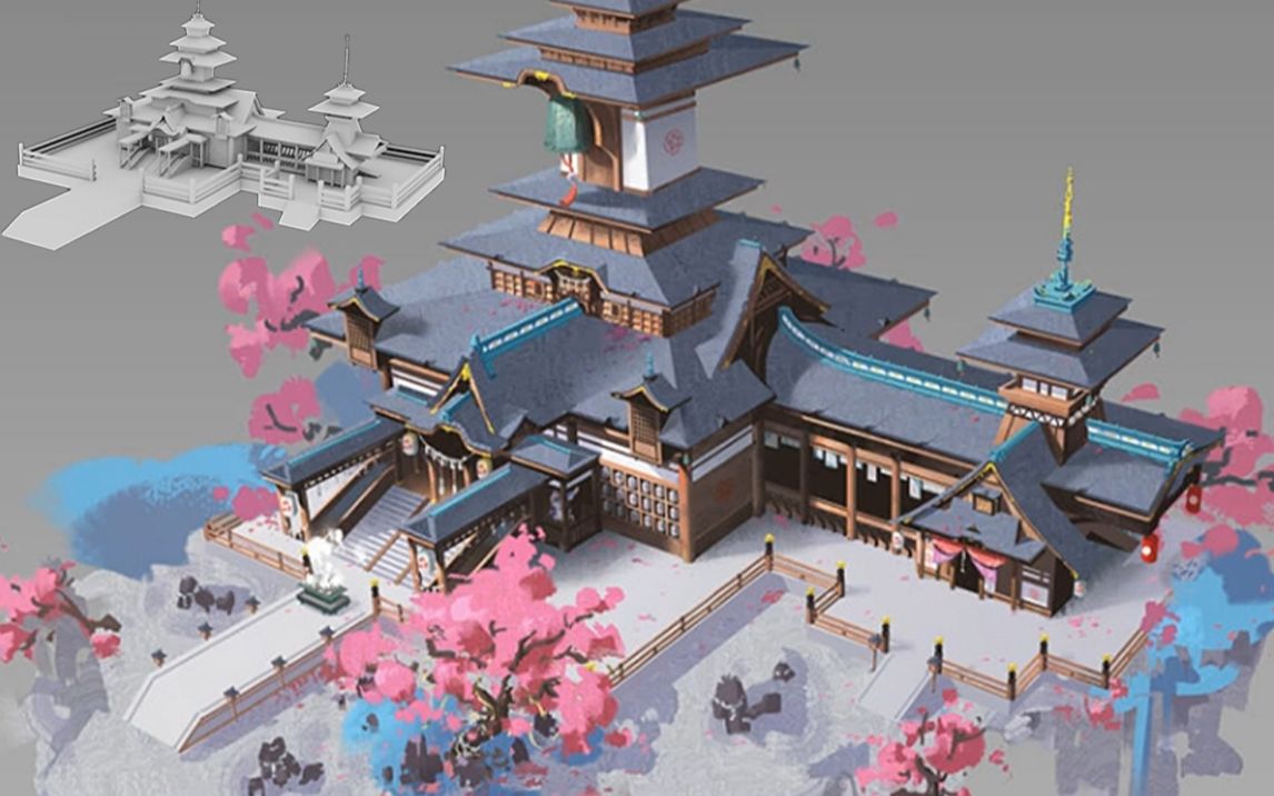 maya场景建模:从拉box开始教你,超详细古风场景模型制作详细教学!