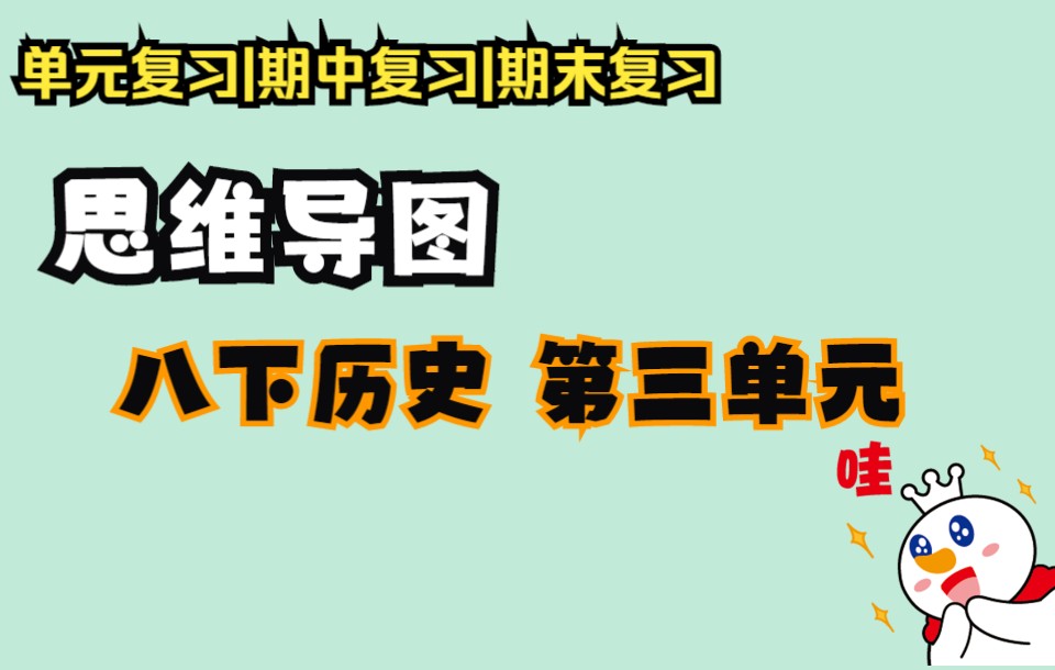 八下历史 第三单元思维导图复习 |单元复习|期中复习|期末复习哔哩哔哩bilibili