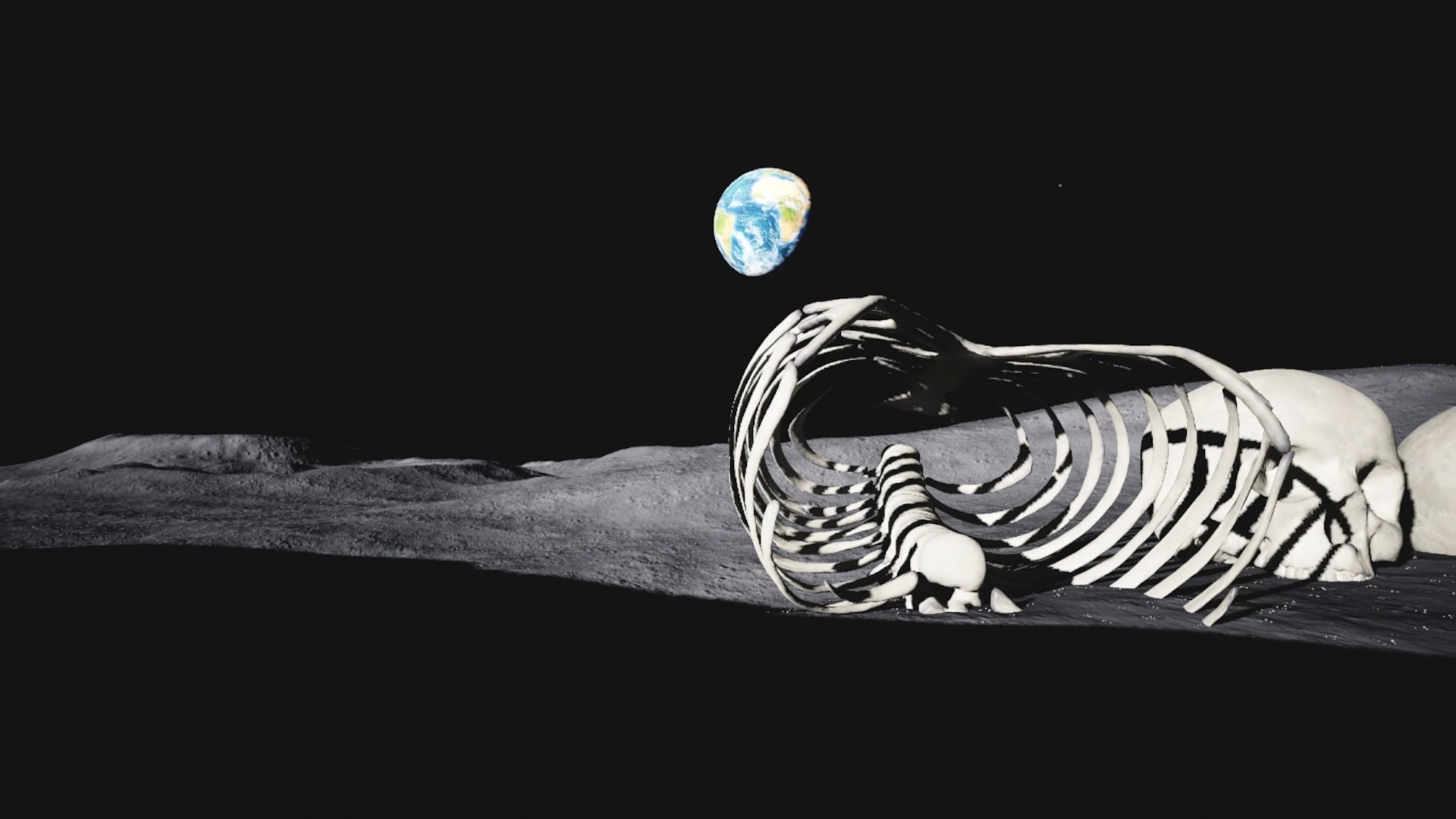 月球上发现远古巨人化石