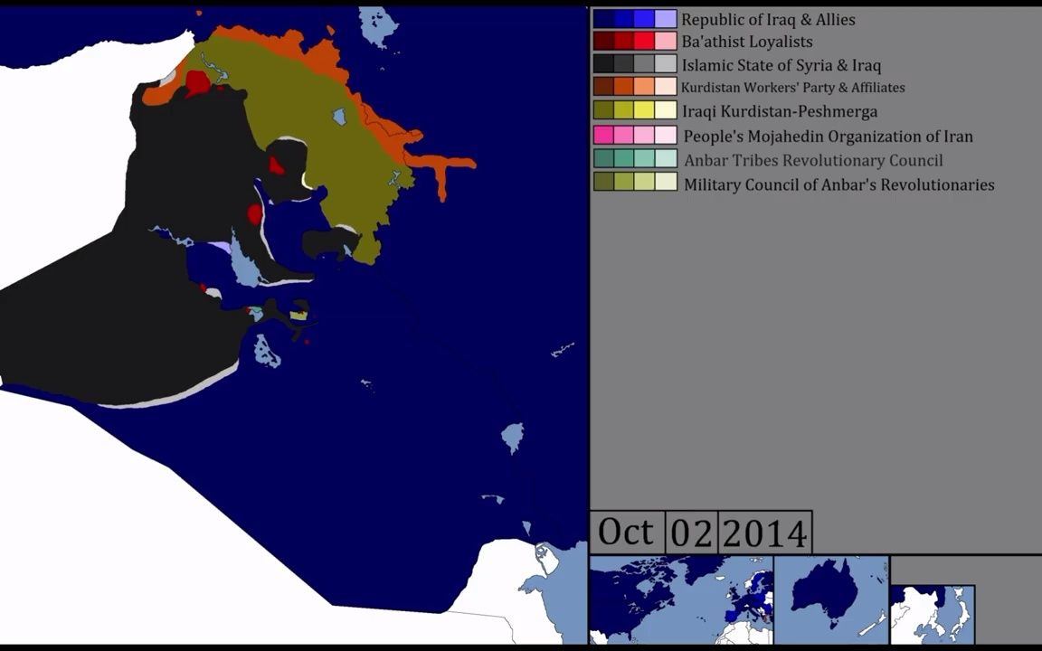 伊拉克内战(20132017)的战线局势图哔哩哔哩bilibili
