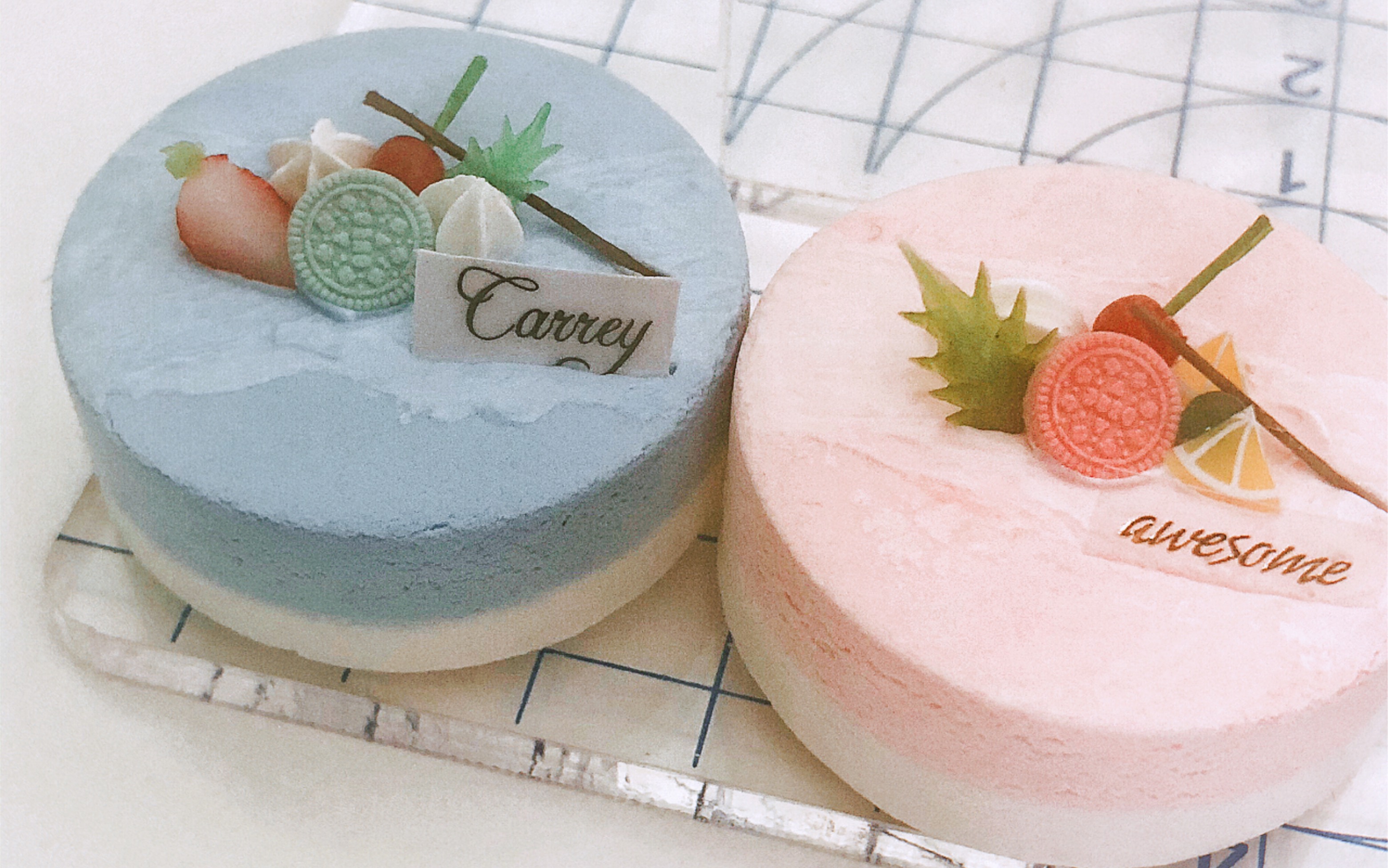 yl南宁|七夕限定～|奥利给蓝粉双拼小蛋糕