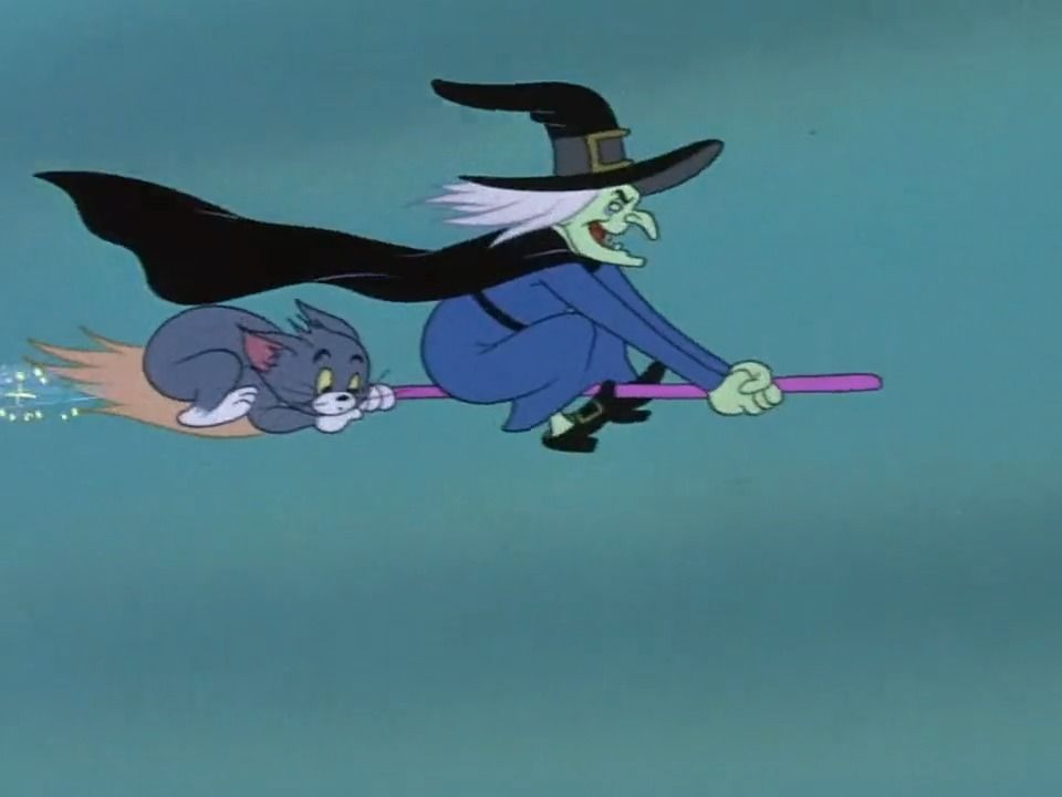 汤姆不想打扫卫生 于是离家出走 没想到碰到了女巫!#猫和老鼠