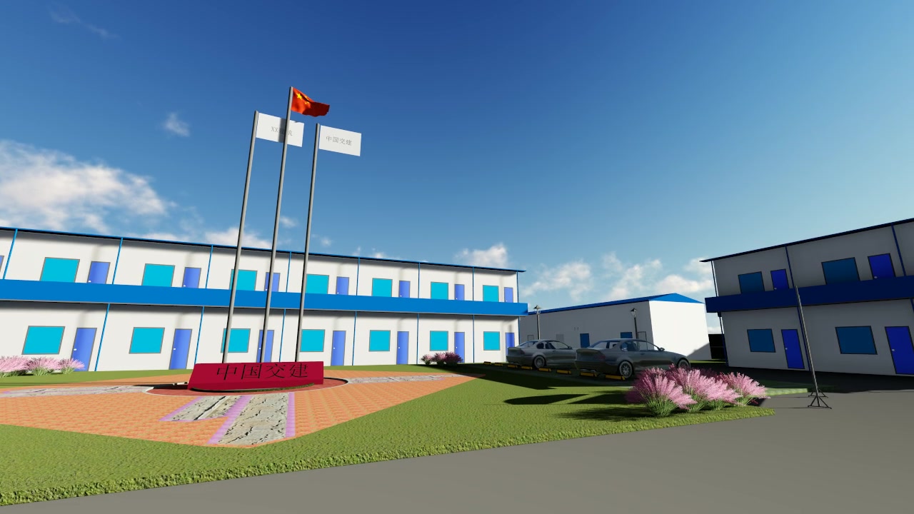 中交一公局天津项目部生活区临建场布bim revit建模lumion渲染