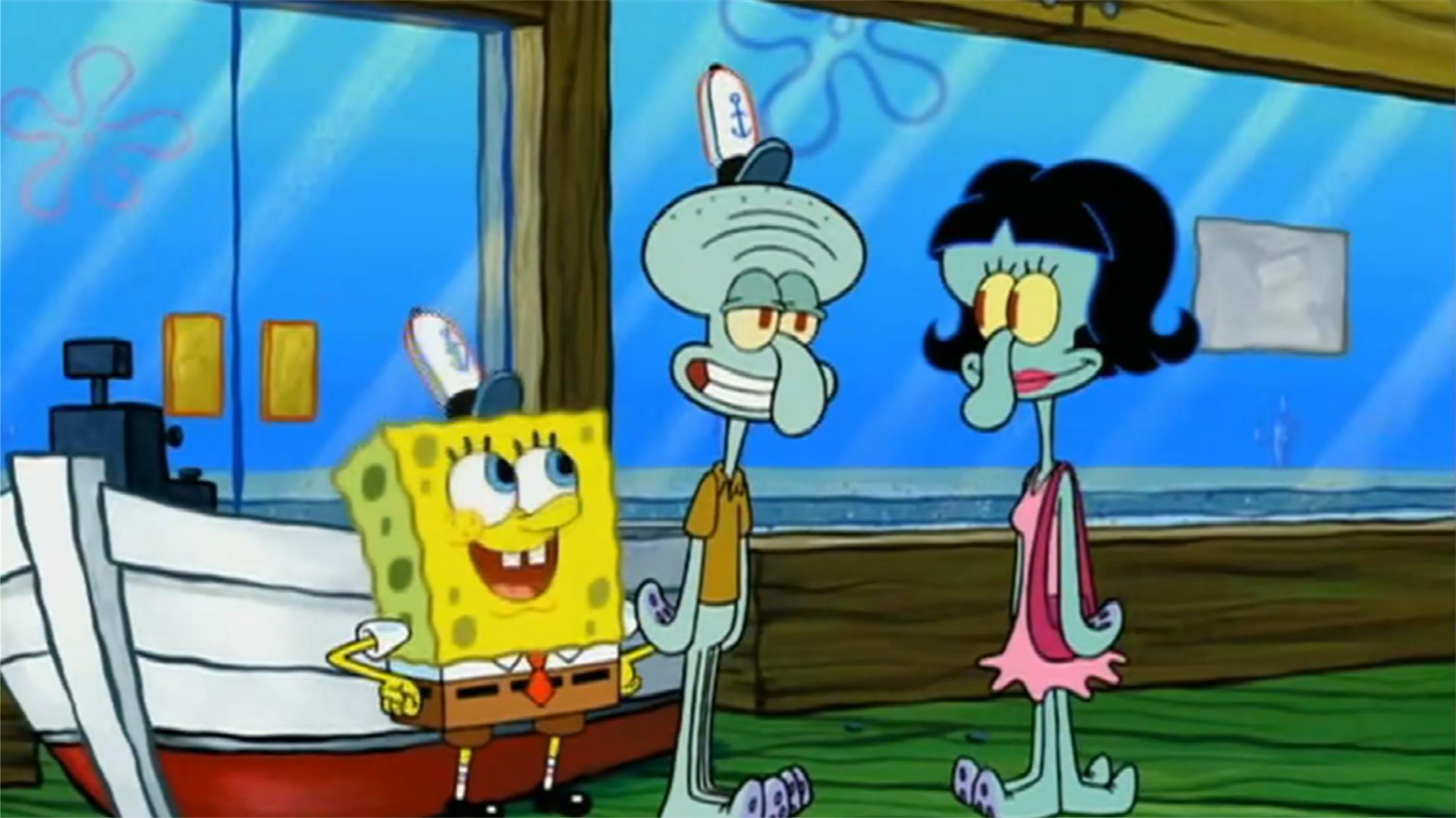 《海绵宝宝》章鱼哥和章鱼妹约会,谈恋爱比想象中的还难