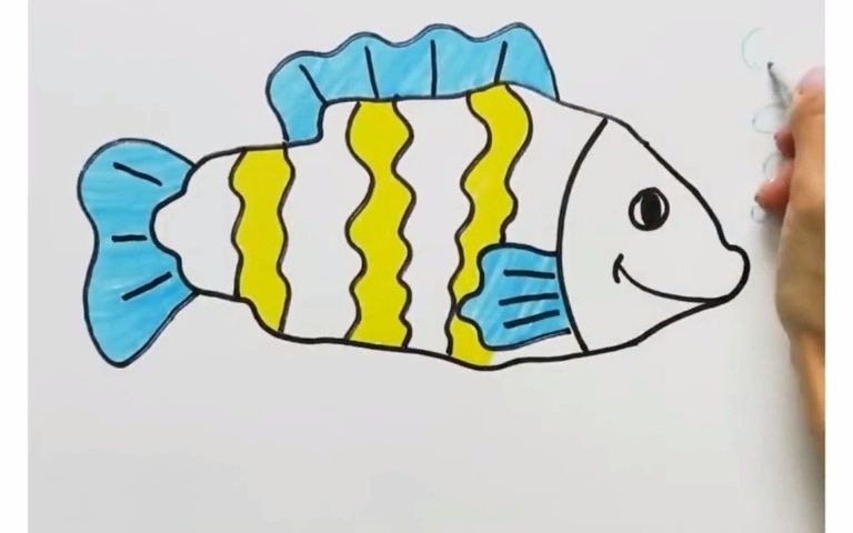 【爱上简笔画】手掌作画,鱼95哈哈哈