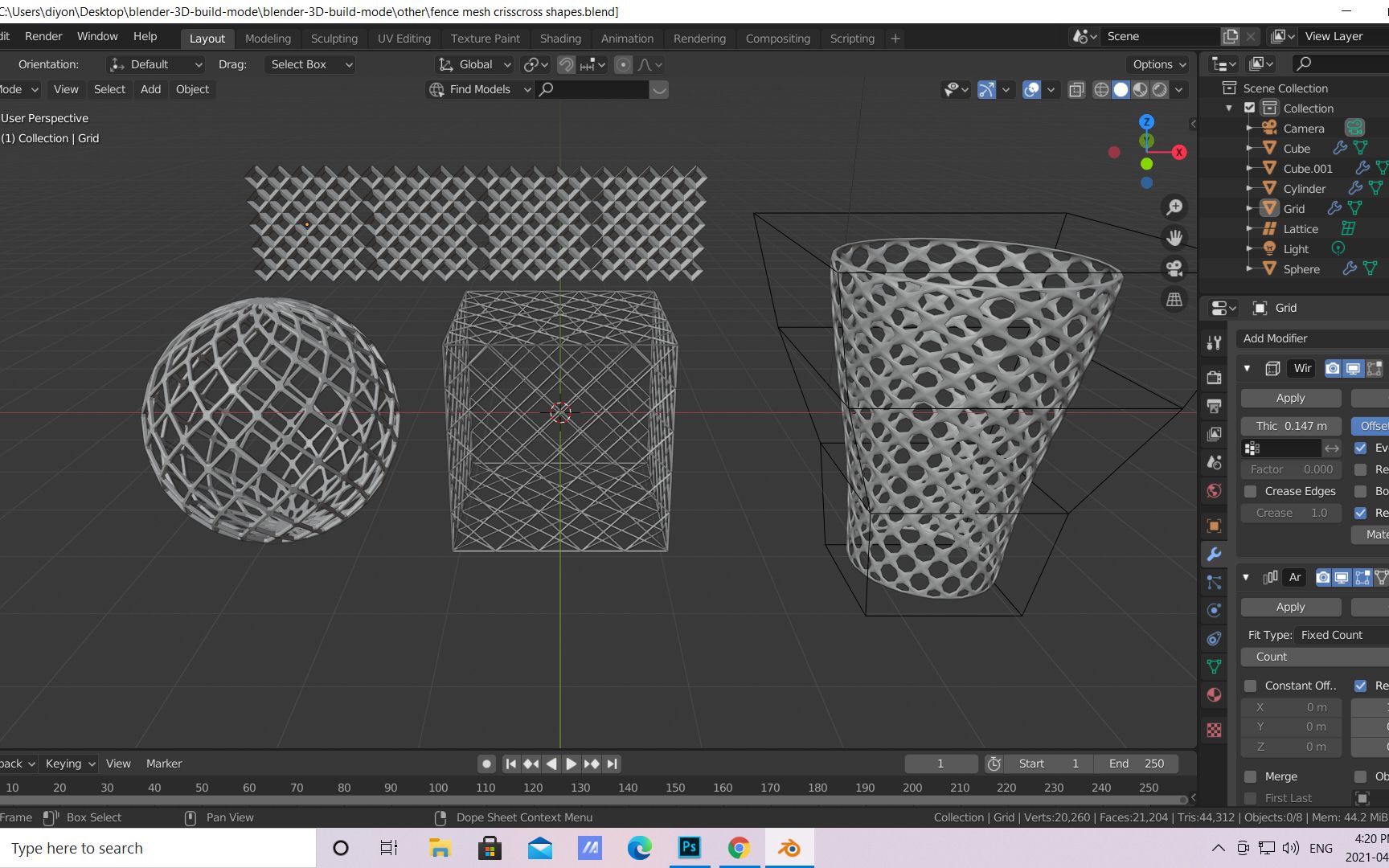 Blender 立体建模学习纯中文教程: 各种网状物体的生成初学者练手哔哩哔哩bilibili