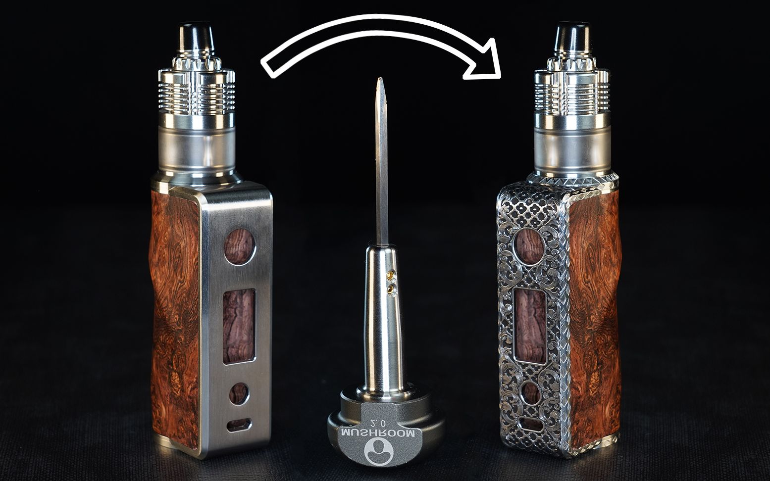 活动作品雕金朋友寄来的电子烟让逍遥老师随便雕刻一下结果爱不释手