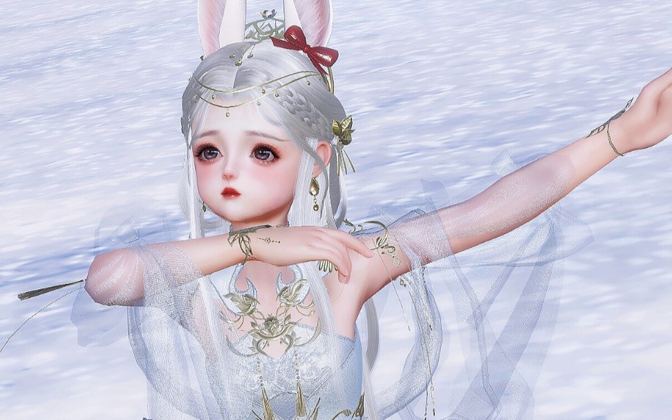 剑网3 萝莉白楼兰衣服特效实录 无滤镜打光