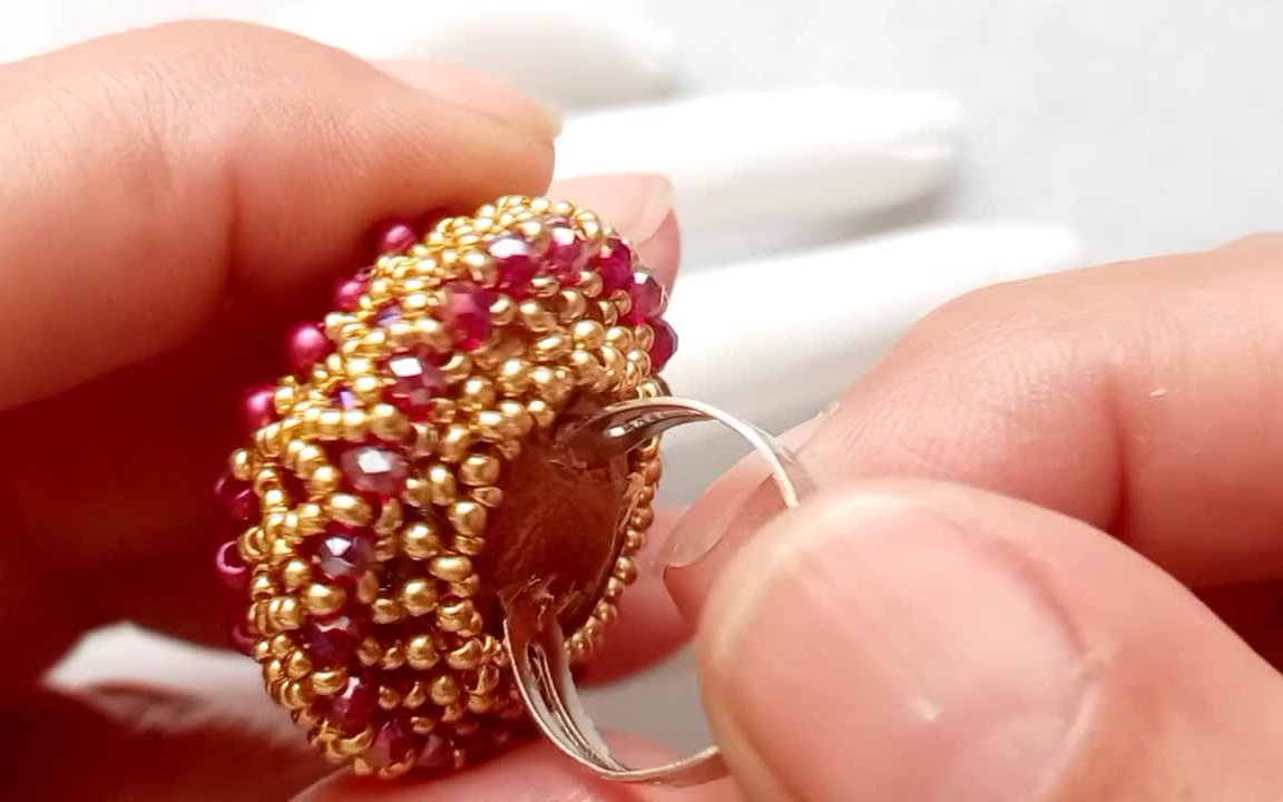 【静默的美好】用珠子制作戒指.