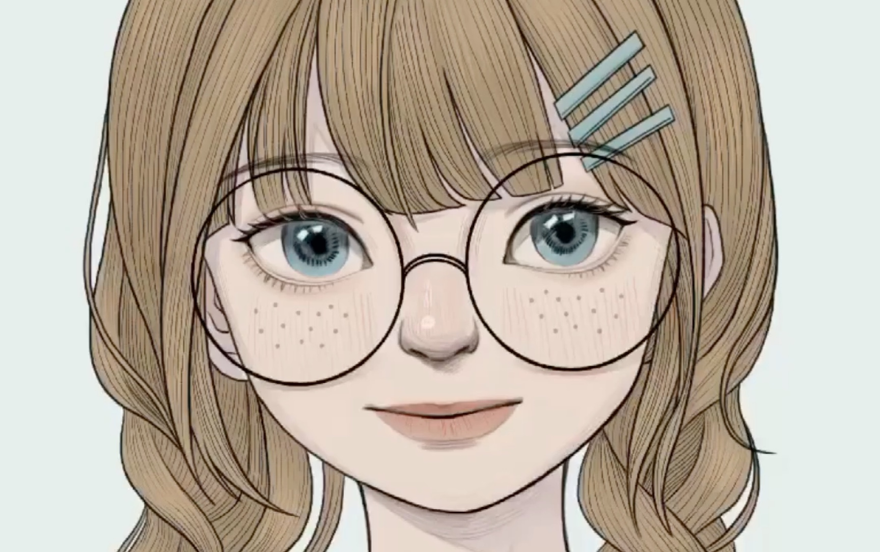 【procreate过程】画一个有可爱雀斑的眼镜妹妹