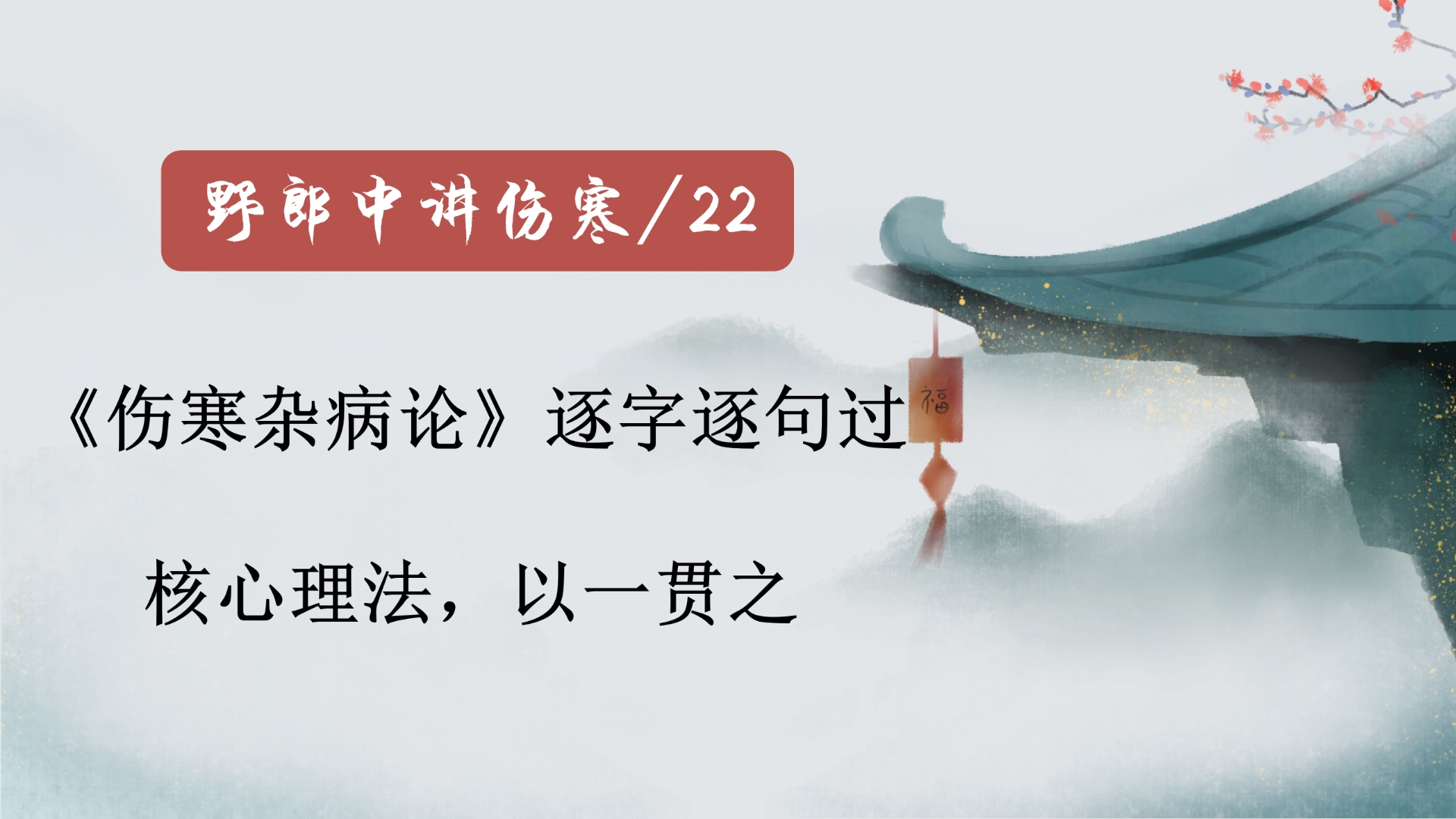 野郎中讲伤寒,逐字逐句过,核心理法,以一贯之.理法方药哔哩哔哩bilibili