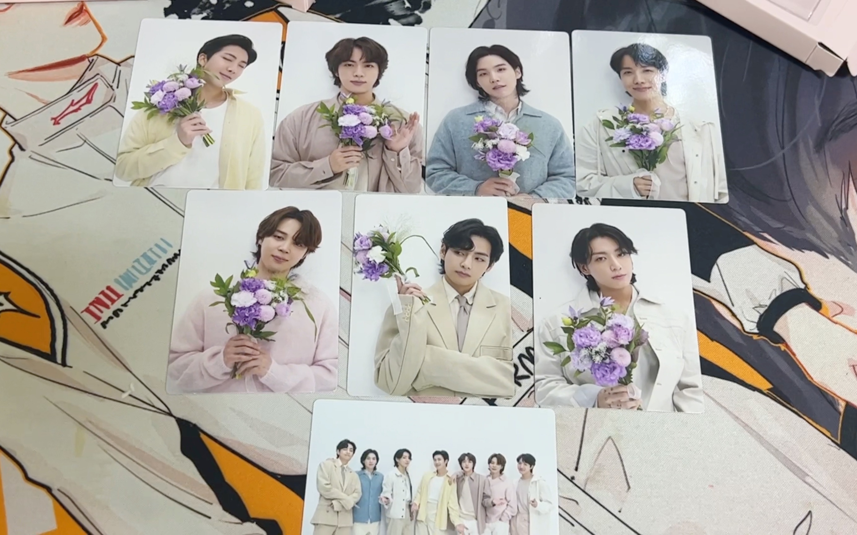 阿米日常|开箱防弹少年团bts 10期会员礼|捧花系列小卡