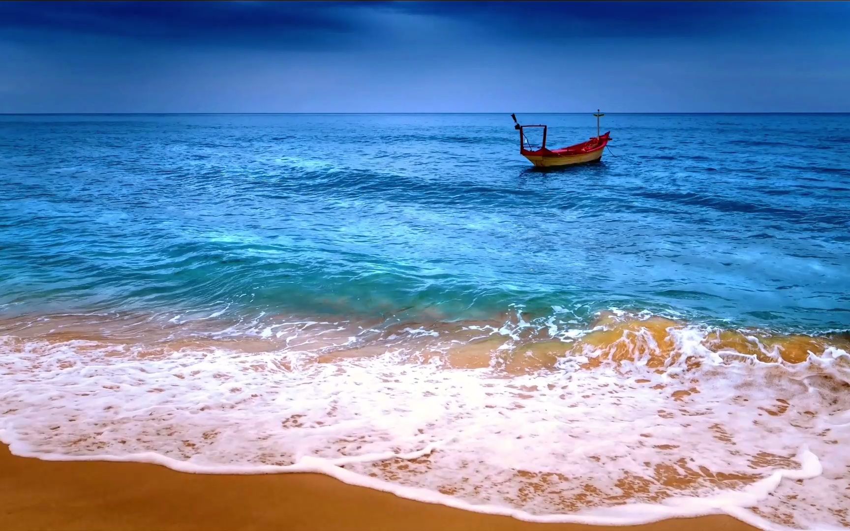 蓝色大海海浪治愈系风景视频素材