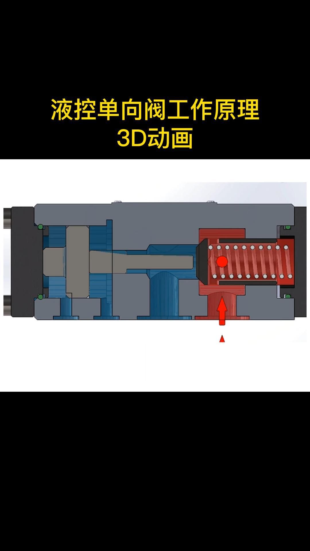 液控单向阀工作原理3D动画哔哩哔哩bilibili