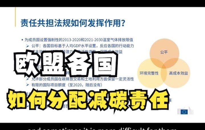 【中欧气候政策研讨会】为了实现2050年实现净零目标,欧盟各国怎么分配责任?哔哩哔哩bilibili