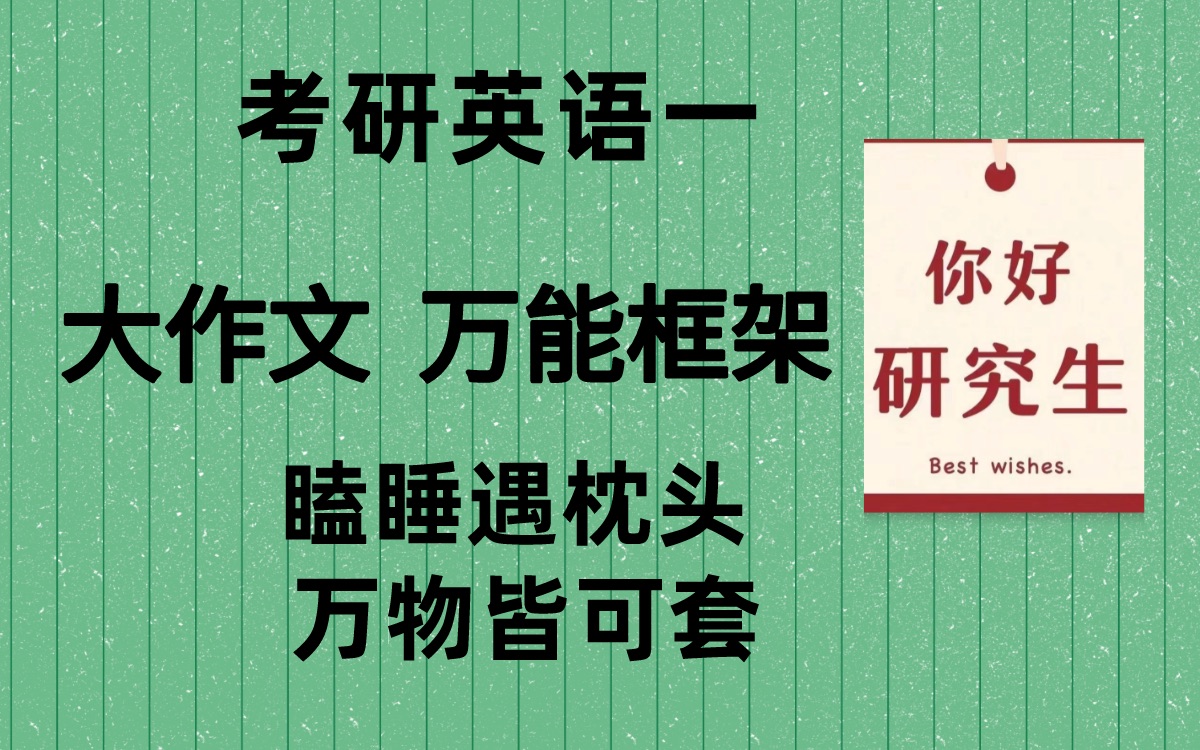 考研英语一 大作文 万能框架5(如果不是万能,请你喷我!)哔哩哔哩bilibili