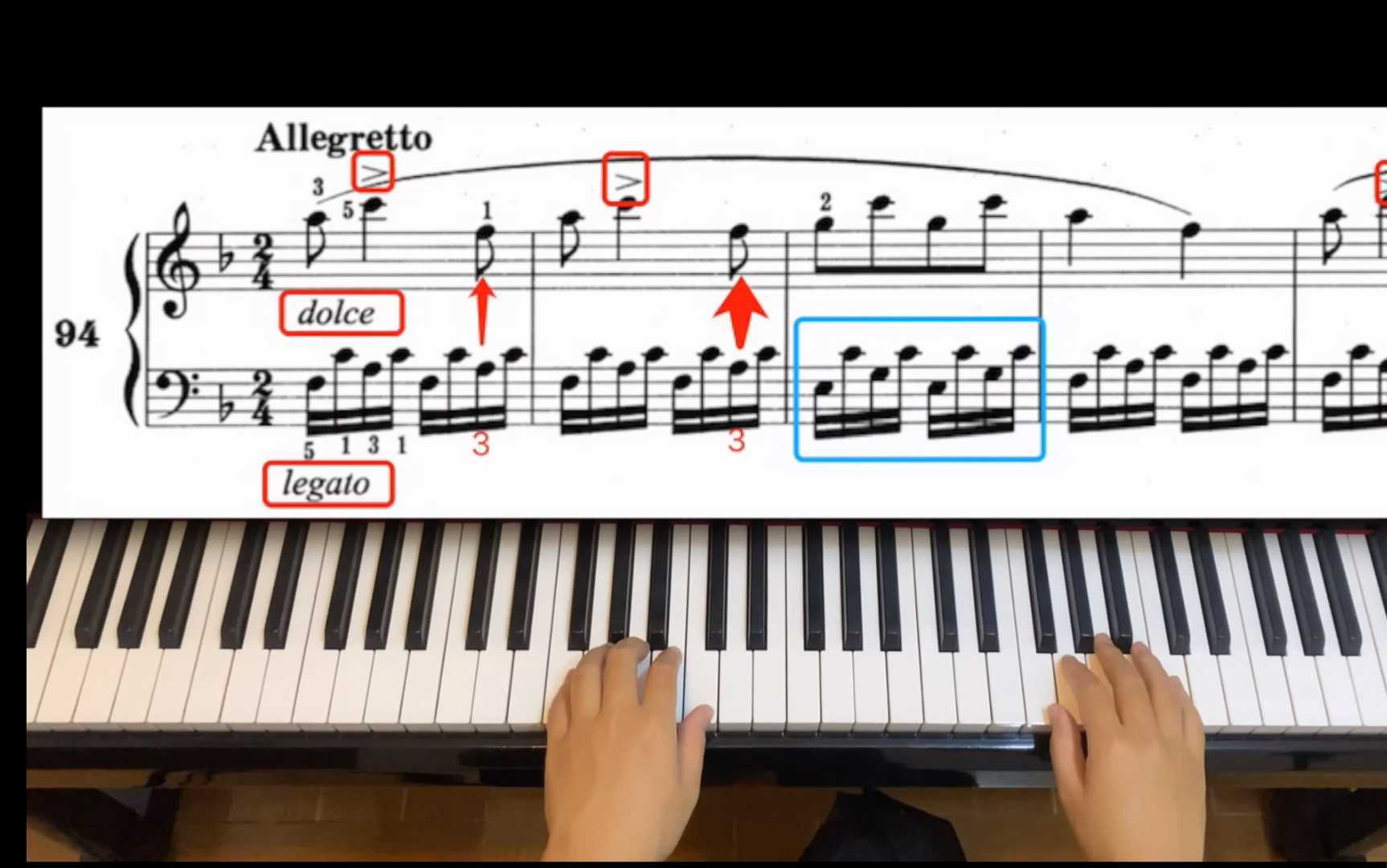 拜厄钢琴基本教程第94条教学,f大调里的f和弦,c和弦是几级和弦-乐此不