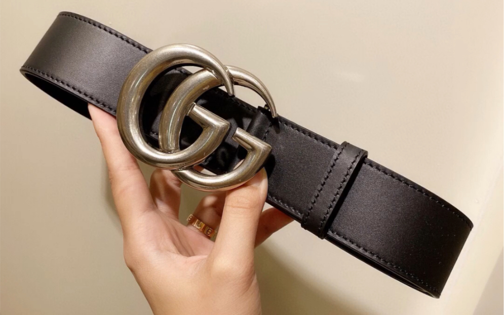 说一下高仿gucci古驰marmont 双g银扣黑色皮带腰带
