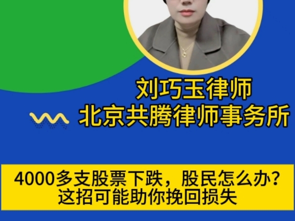 4000多支股票下跌,股民怎么办?这招可能助你挽回损失哔哩哔哩bilibili