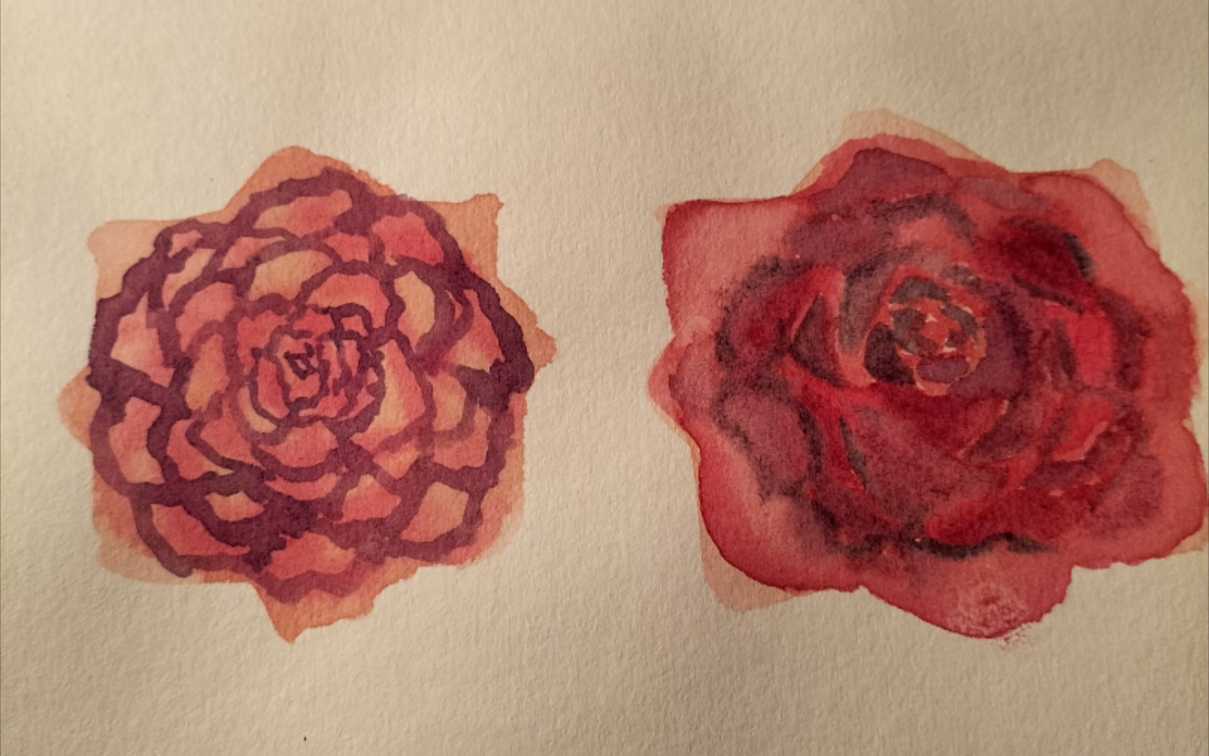 脱胶水彩纸涂鸦 玫瑰