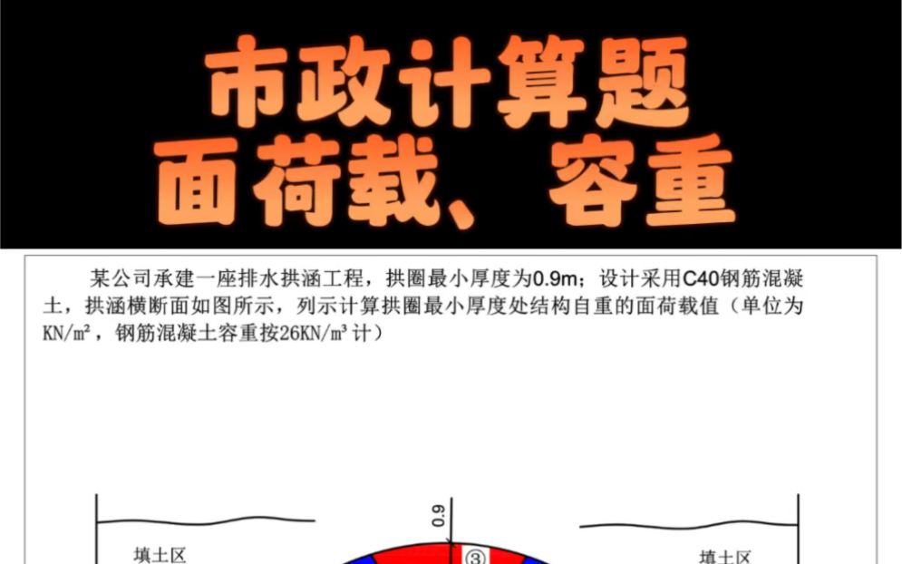 市政计算题:面荷载、容重计算哔哩哔哩bilibili