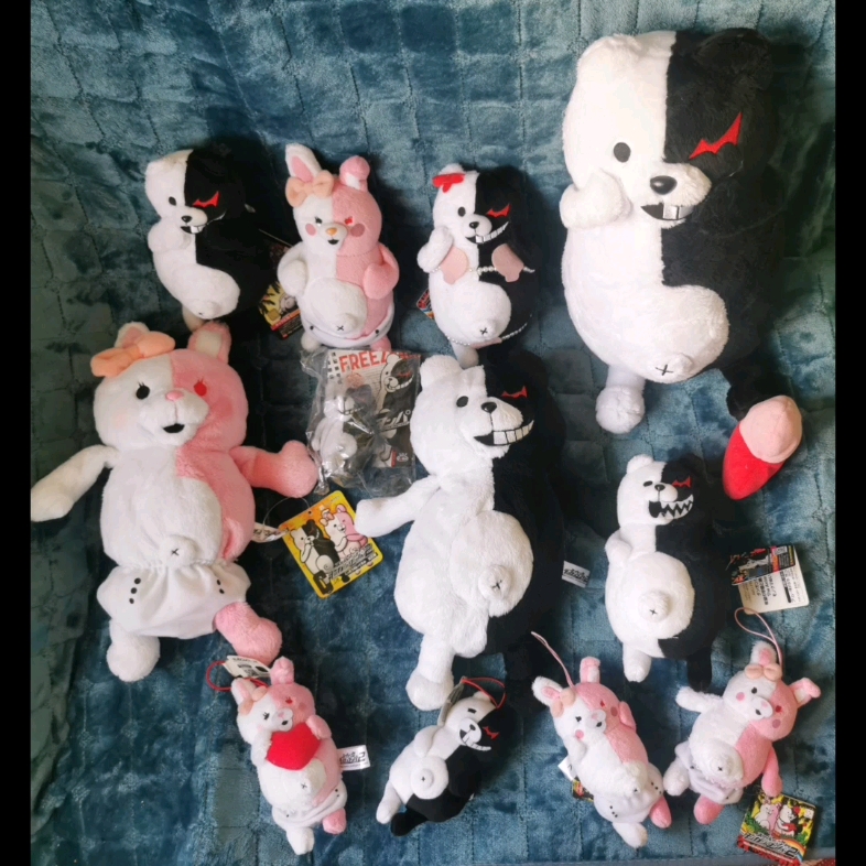 日本原装正版各类黑白熊兔美毛绒玩具 有声玩具