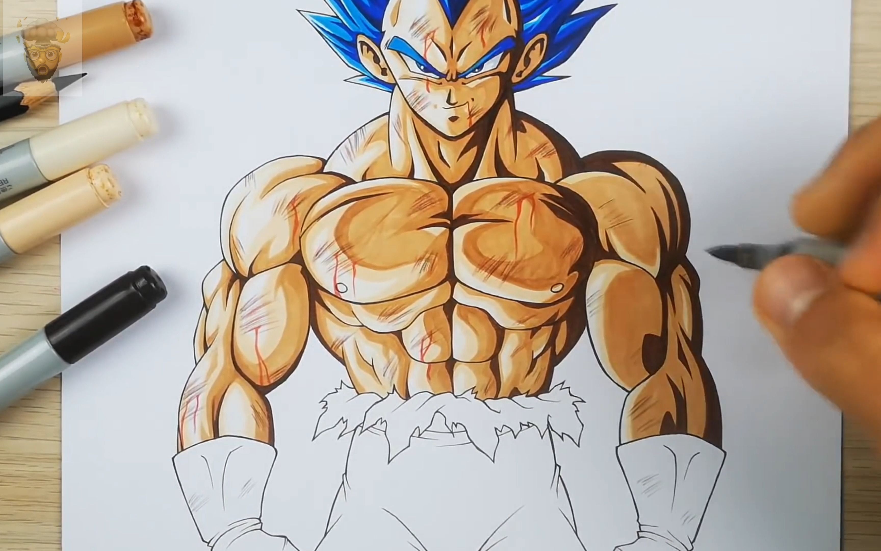 如何绘制贝吉塔ssj 蓝色进化 | 分步教程