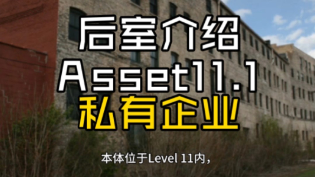 【Backrooms 后室】Asset11.1私有企业【介绍】哔哩哔哩bilibili