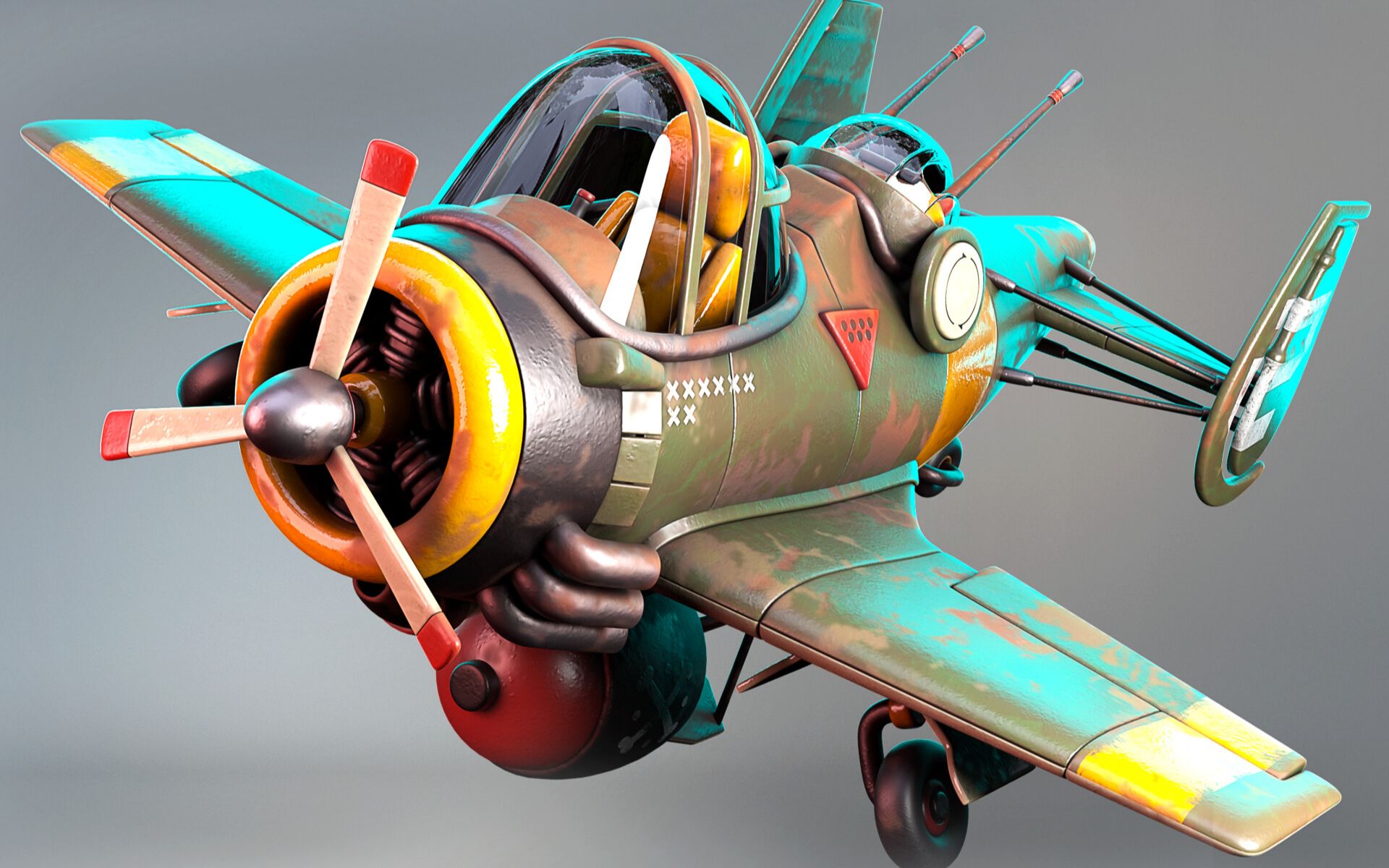 【3d建模】3dmax动漫飞机模型制作,教会你3dmax零基础模型布线思路