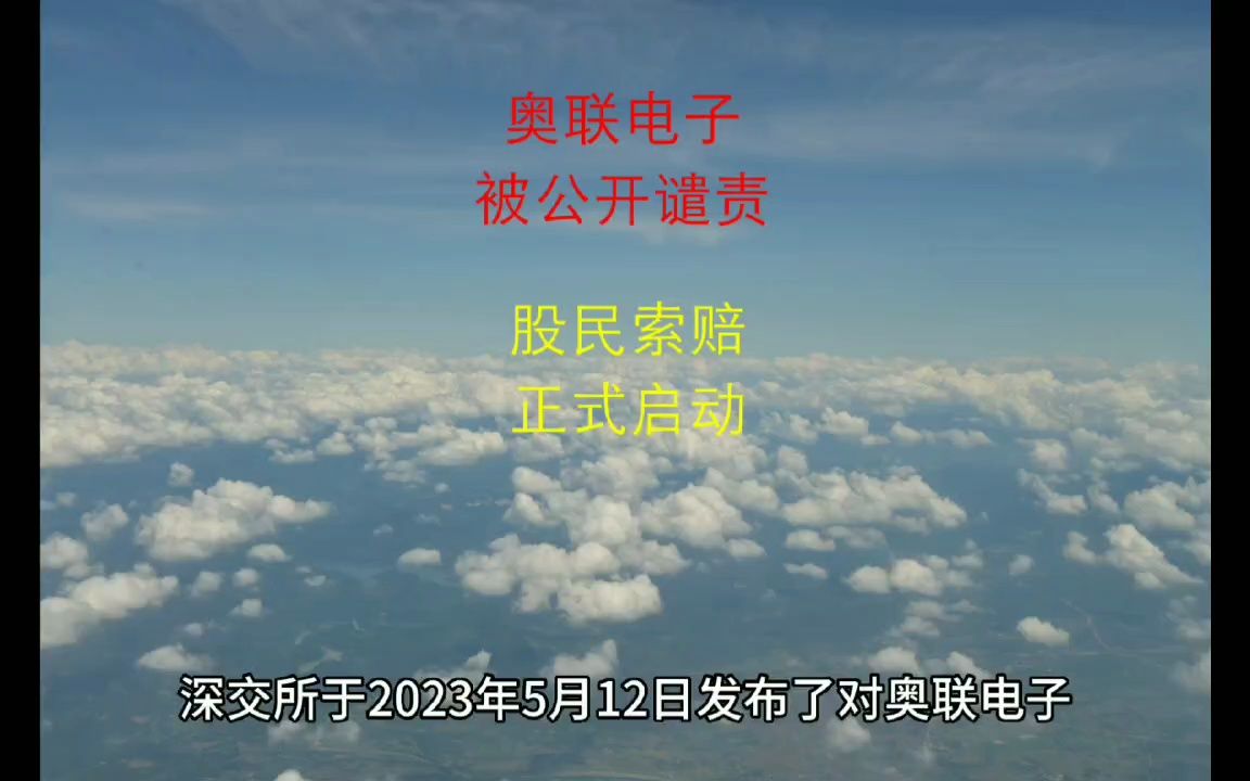 [图]奥联电子被公开谴责 股民索赔正式启动