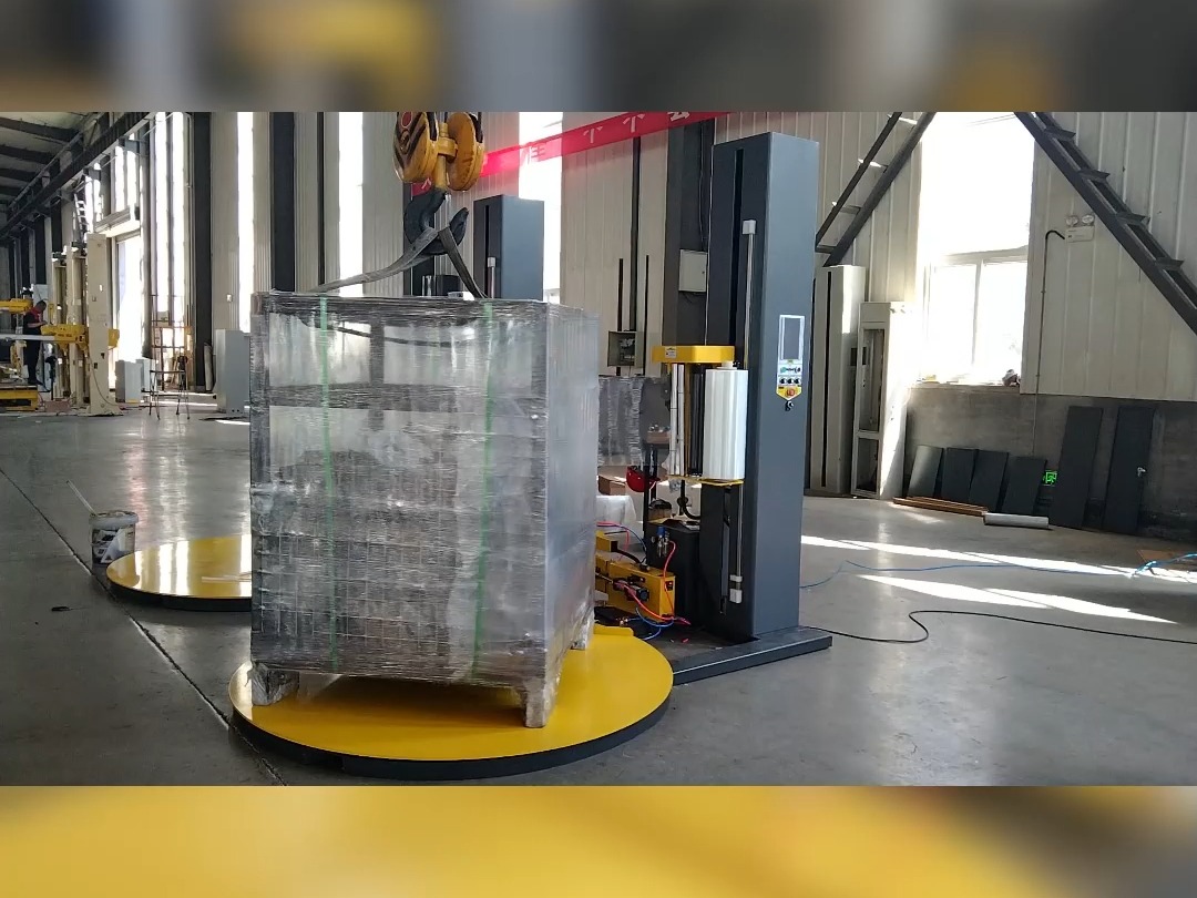 遥控启动型自动缠膜机自动上断膜型缠绕包装机