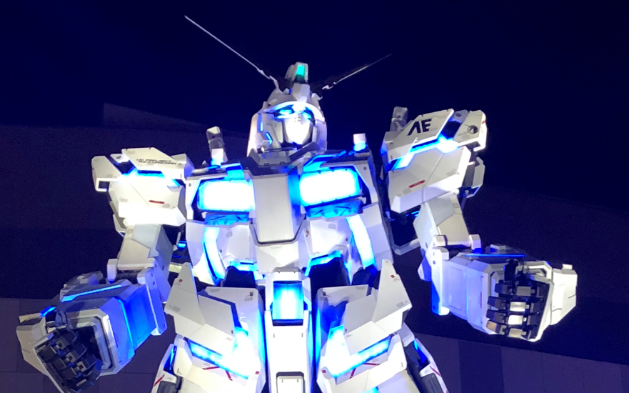 【独角兽高达】实拍台场1:1独角兽模型表演