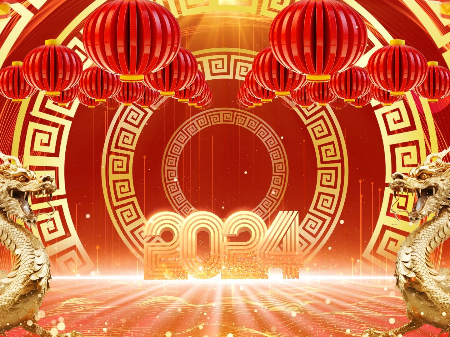 2024龙年新年舞台晚会循环背景视频素材哔哩哔哩bilibili