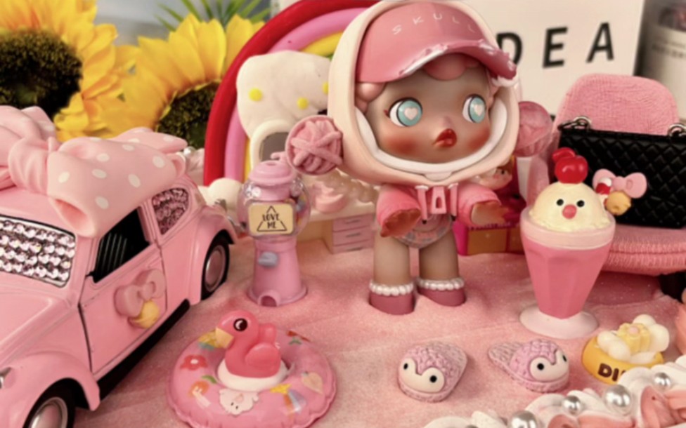 skullpanda熊喵热潮 粉色宣言 奶油胶收纳盒