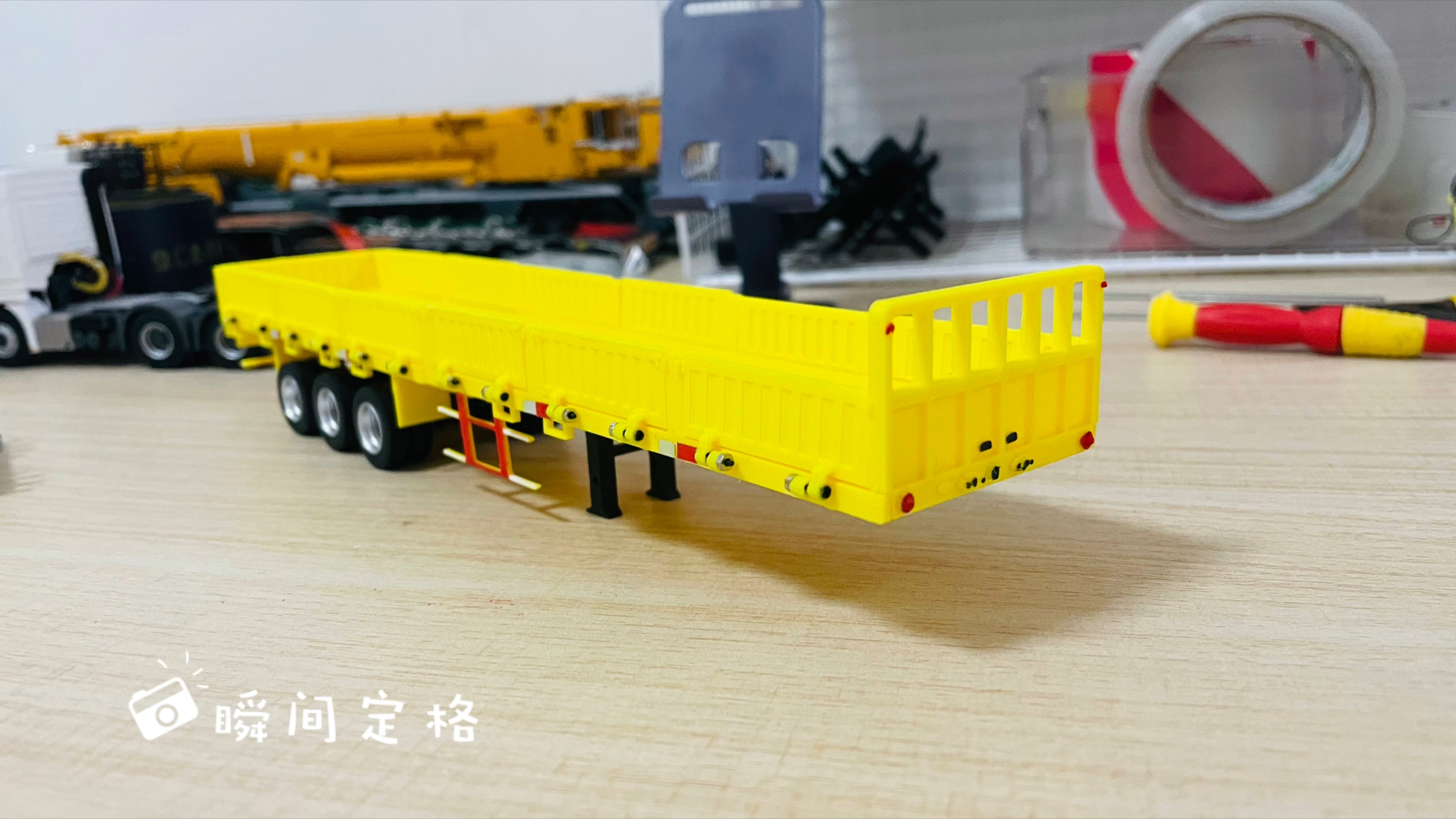 0244# 1/50 国产,台式低平板挖机运输挂车&国产高平板栏板式挂车模 