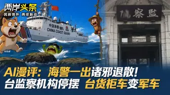 AI漫评：海警一出诸邪退散！台监察机构停摆 台货柜车变军车