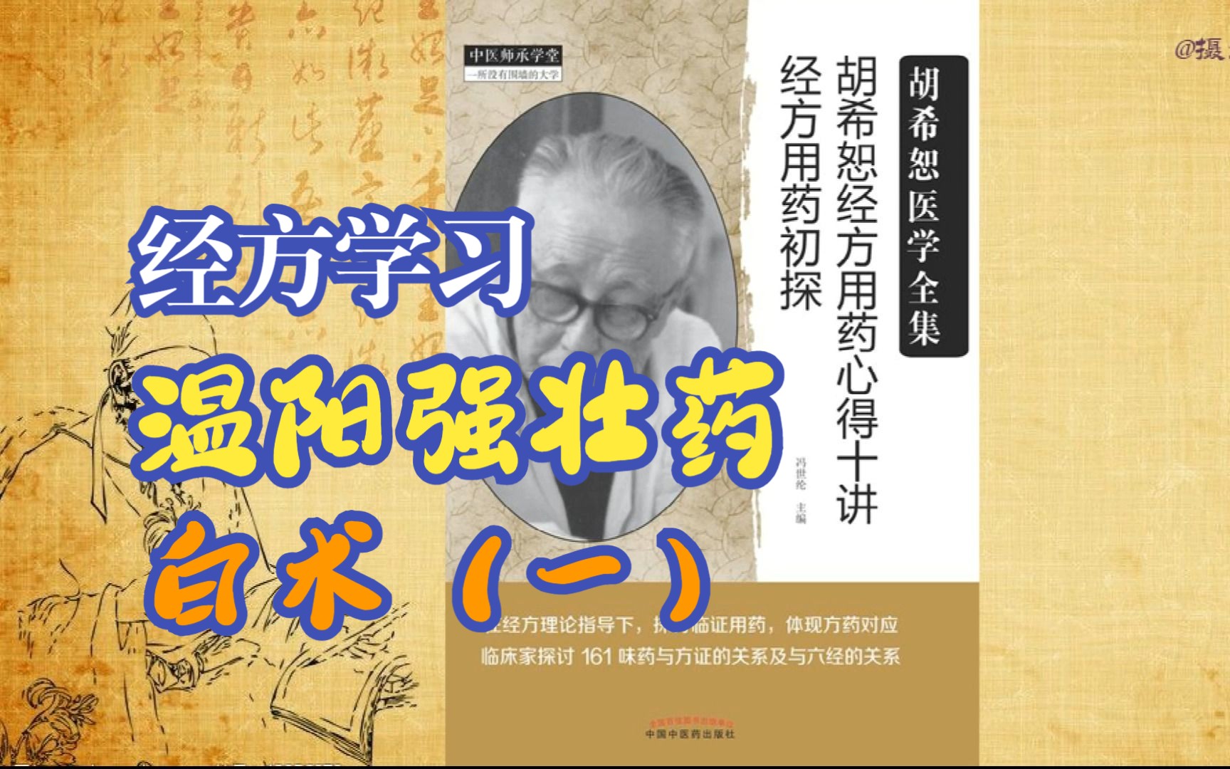 【经方学习】胡希恕用药心得十讲-温阳强壮药-白术(一)#学中医#中药