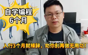 Download Video: 自学编程半年，入行3个月就辞职，送你2个建议，不再做无用功！