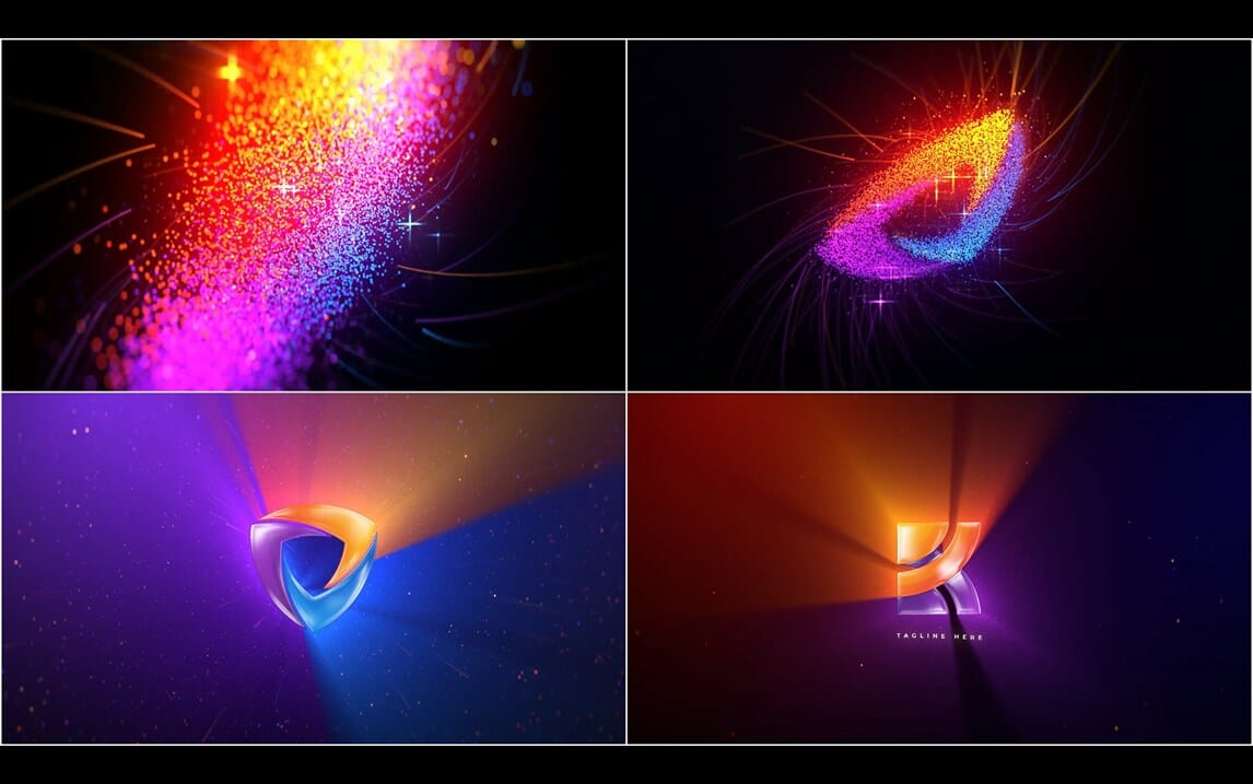 ae模板-粒子汇聚任意图形标志文字特效的动态logo片头模板标识品牌