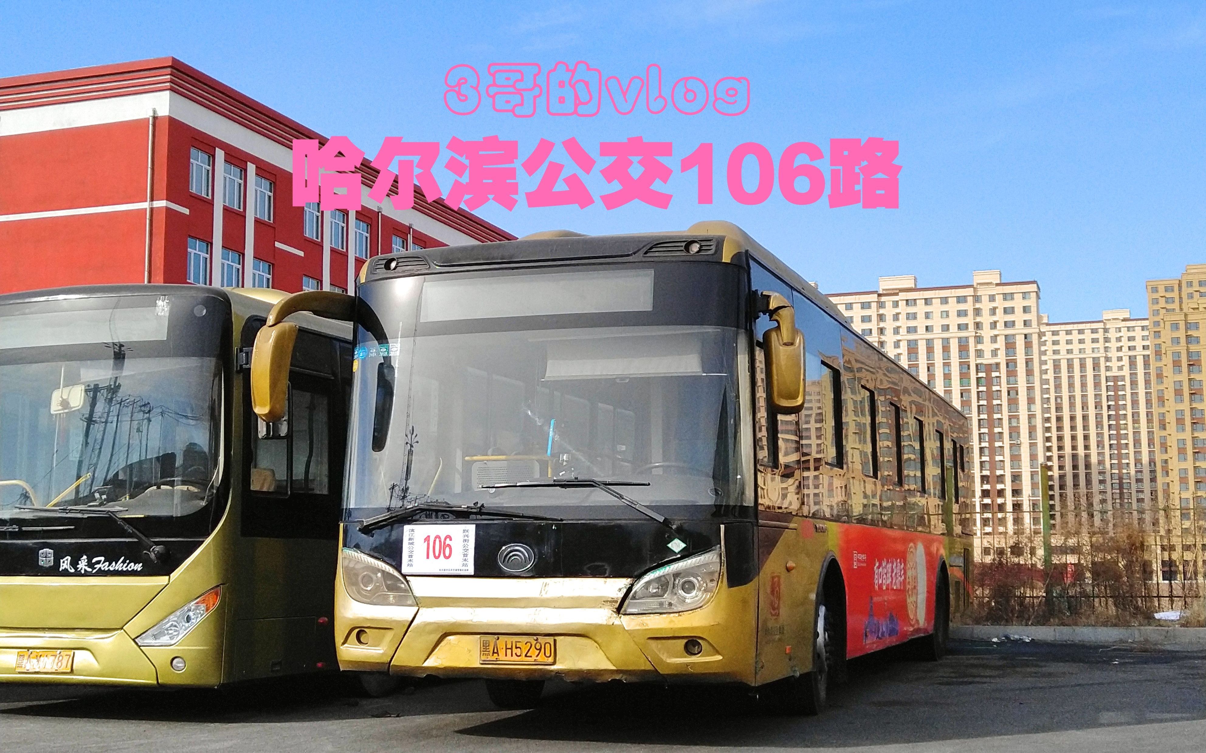 3哥vlog49哈尔滨公交106路vlogpov康安路滨江新城公交首末站区间部分
