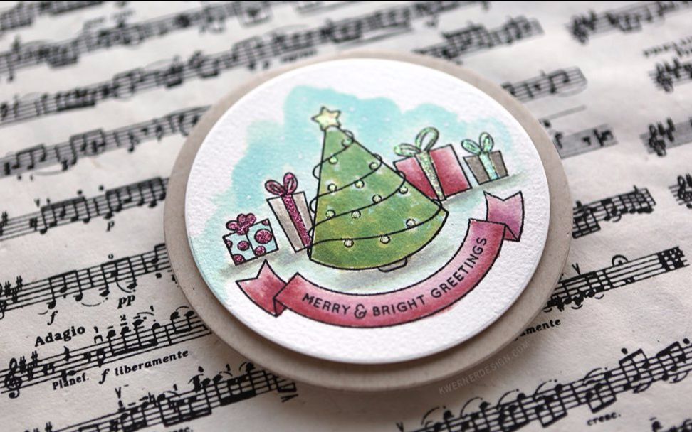 【卡片制作】圣诞圆形小卡holiday card series 2016 - day 15