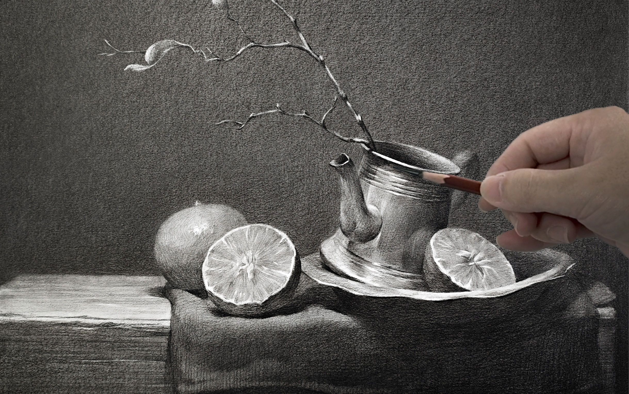 【茄子素描】2小时素描示范,画好金属必须把握住质感!