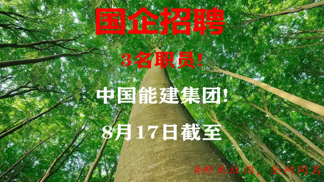 【北京国企招聘】3名职员!中国能建集团!8月17日截至哔哩哔哩bilibili