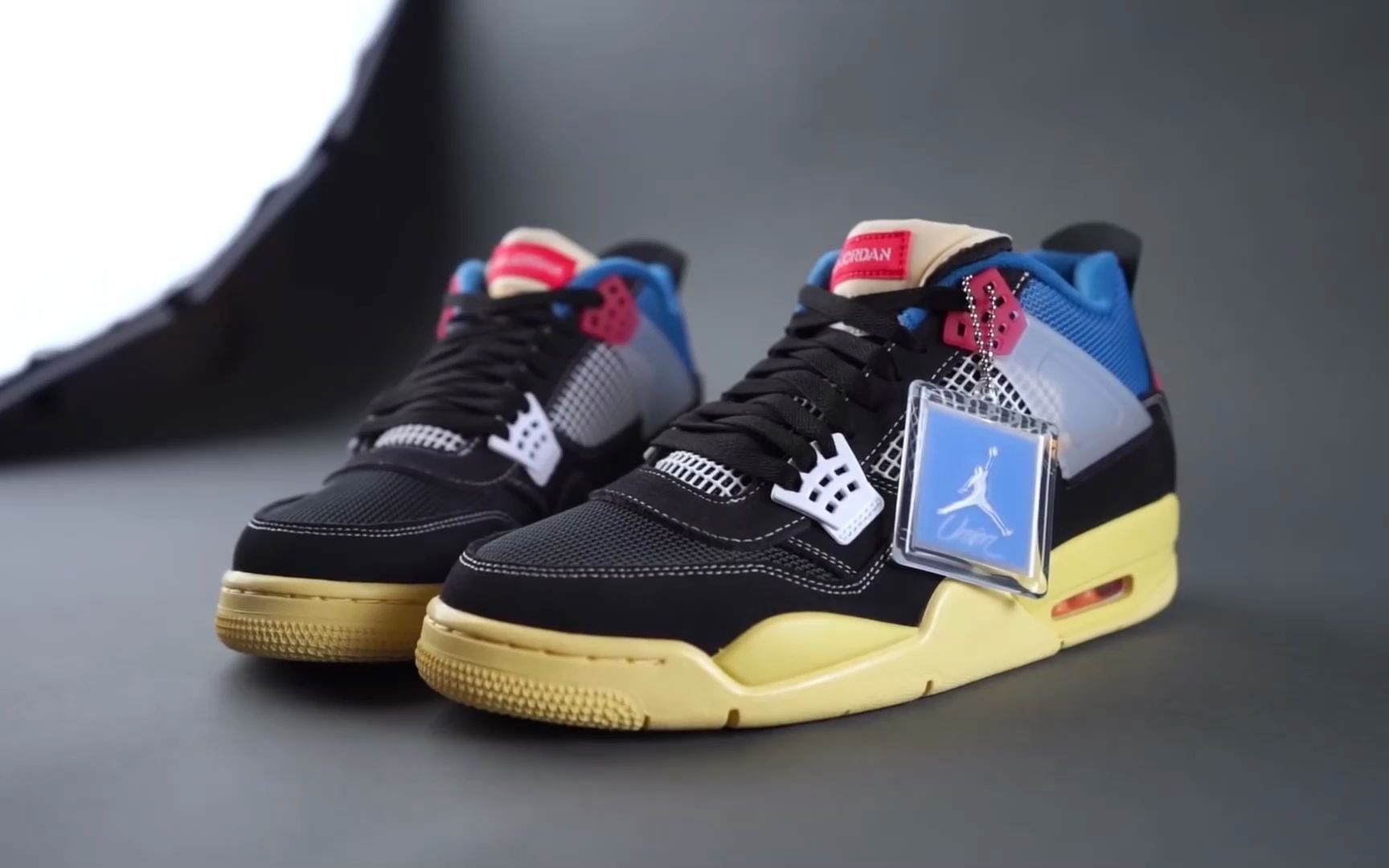 活动作品unionlaxairjordan4offnoir黑蓝细节实拍