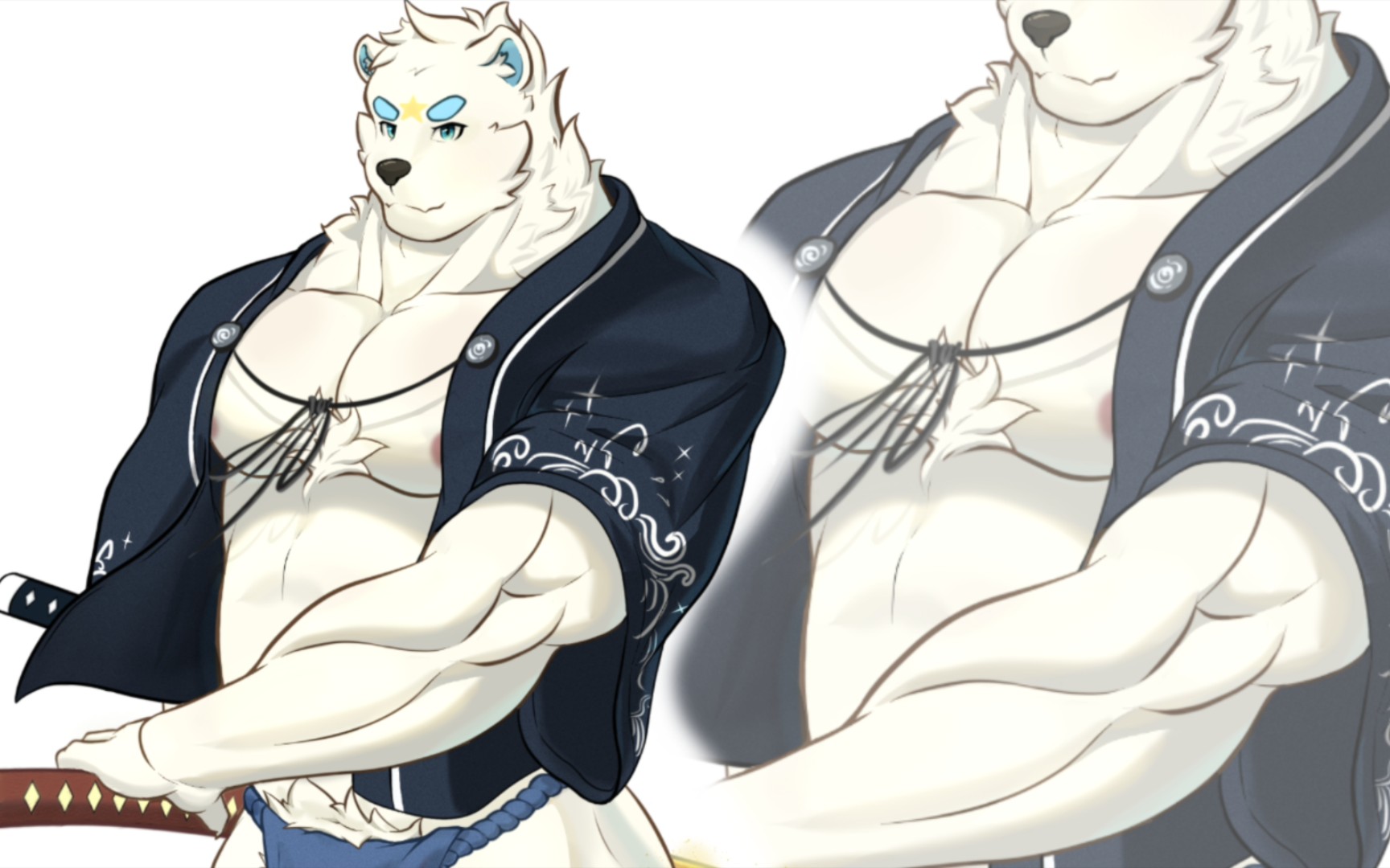 【板绘】furry委托白熊武士哔哩哔哩bilibili